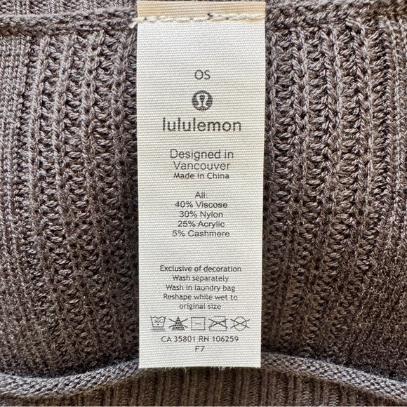 Lululemon Be At Ease Poncho Graphite Grey Knit Cashmere Blend Sweater One Size - Picture 5 of 15